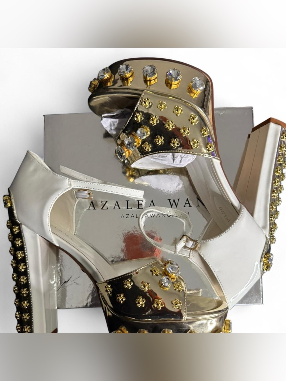 Azalea Wang White Platform Heels